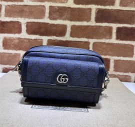 Gucci Ophidia GG Mini Shoulder Bag Blue and Ebony GG Supreme Canvas 746308