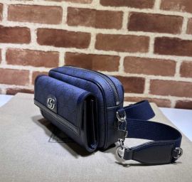 Gucci Ophidia GG Mini Shoulder Bag Blue and Ebony GG Supreme Canvas 746308
