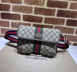 Gucci Ophidia GG Small Belt Bag Beige and Ebony GG Supreme Canvas 752597