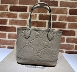 Gucci Ophidia Gray GG Signature Leather Shopping Tote Bag 726762