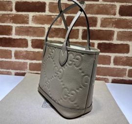 Gucci Ophidia Gray GG Signature Leather Shopping Tote Bag 726762