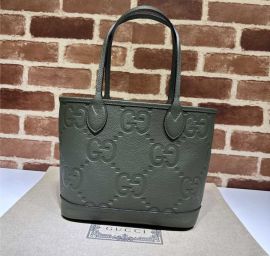 Gucci Ophidia Dark Green GG Signature Leather Shopping Tote Bag 726762