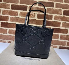 Gucci Ophidia Black GG Signature Leather Shopping Tote Bag 726762