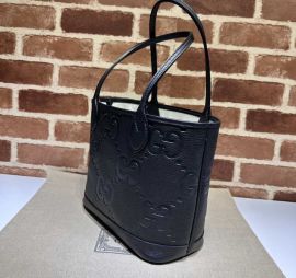 Gucci Ophidia Black GG Signature Leather Shopping Tote Bag 726762