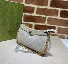 Gucci Ophidia Mini Chain Top Handle Bag White GG Supreme Canvas 764960