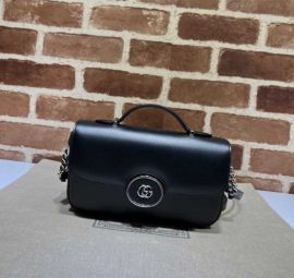 Gucci Petite GG Mini Shoulder Bag Black Leather 739722