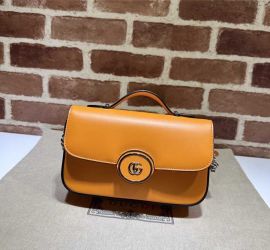 Gucci Orange Leather Petite GG Mini Shoulder Bag 739722