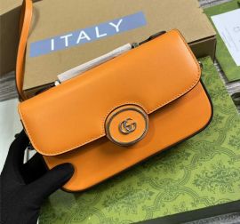 Gucci Petite GG Mini Orange Leather Shoulder Bag 739722