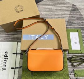 Gucci Petite GG Mini Orange Leather Shoulder Bag 739722