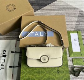 Gucci Petite GG White Leather Mini Shoulder Bag 739722