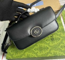 Gucci Petite GG Mini Black Leather Shoulder Bag 739722