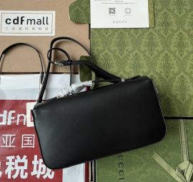 Gucci Petite GG Small Shoulder Bag Black Leather 739721