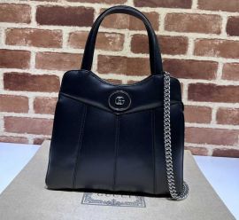 Gucci Petite GG Small Tote Bag Black Leather 745918