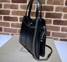 Gucci Petite GG Small Tote Bag Black Leather 745918