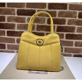 Gucci Petite GG Small Tote Bag Yellow Leather 745918