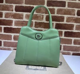 Gucci Petite GG Small Tote Green Leather Bag 745918