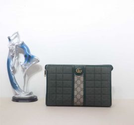 Gucci Quilted Mini GG Canvas Pouch Bag Green 751912