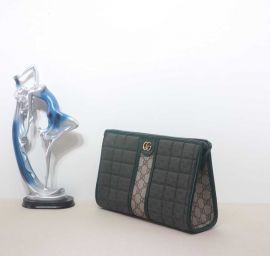 Gucci Quilted Mini GG Canvas Pouch Bag Green 751912