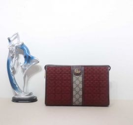 Gucci Quilted Mini GG Canvas Pouch Bag Red 751912