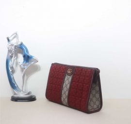 Gucci Quilted Mini GG Canvas Pouch Bag Red 751912