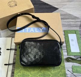 Gucci Black GG Crystal Canvas Mini Shoulder Crossbody Bag 760342