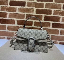 Gucci Small Dionysus Top Handle Shoulder Bag Beige GG Canvas 739496