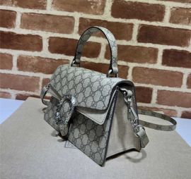 Gucci Small Dionysus Top Handle Shoulder Bag Beige GG Canvas 739496