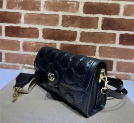 Gucci Small GG Matelasse Leather Shoulder Bag Black 724529