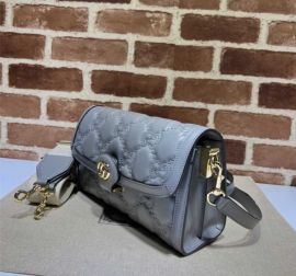 Gucci Small GG Matelasse Leather Shoulder Bag Gray 724529