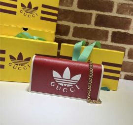 Gucci x Adidas Wallet with Chain Red Leather 621892