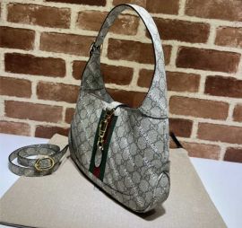 Gucci x Balenciaga The Hacker Project GG Canvas Jackie 1961 Hobo Shoulder Bag Beige 636706