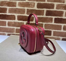 Gucci Blondie Top Handle Bag with Interlocking G Red Leather 744434