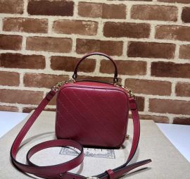 Gucci Blondie Top Handle Bag with Interlocking G Red Leather 744434