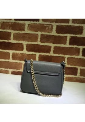 Gucci Soho Leather Chain Shoulder Bag Gray 323190
