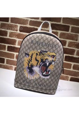 Gucci Tiger Print GG Supreme Backpack 419584