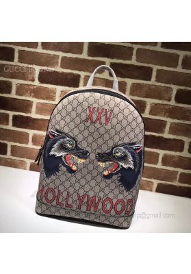 Gucci Wolf Print GG Supreme Backpack 419584