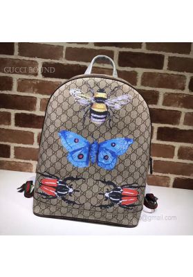 Gucci Butterfly Print GG Supreme Backpack 419584