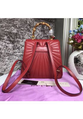 Gucci Queen Margaret Quilted Leather Backpack Red 476664