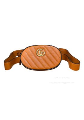 Gucci GG Marmont Matelasse Leather Belt Bag in Brown 476434 2291007