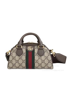 Gucci Ophidia Mini GG Top Handle Bag in Beige and Ebony GG Supreme Canvas 724606 2291010