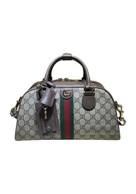Gucci Ophidia Medium GG Top Handle Bag in Beige and Ebony GG Supreme Canvas 72457522910202