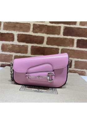 Gucci Horsebit 1955 Mini Pink Leather Shoulder Bag 774209