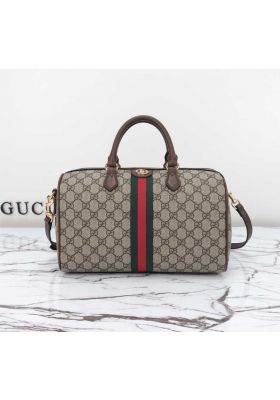 Gucci Ophidia Beige GG Canvas Top Handle Bag with Web 772065