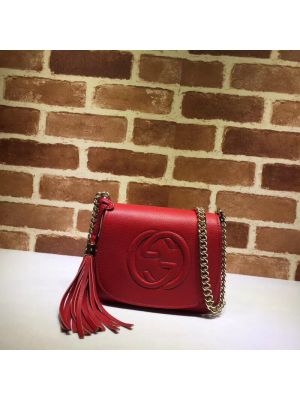 Gucci Soho Leather Chain Shoulder Bag Red 323190
