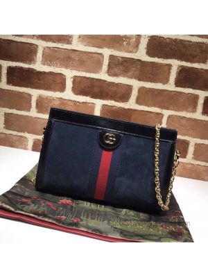Gucci Ophidia Suede  Small Shoulder Bag Blue 503877