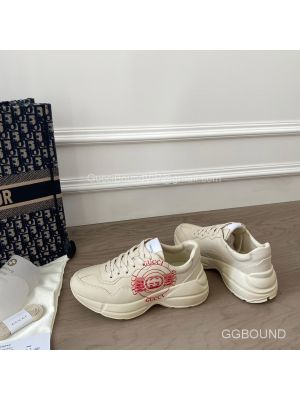 Gucci Rhyton Leather Sneaker with Gucci Logo Print 2191311