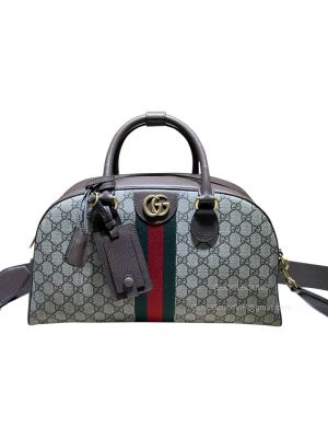 Gucci Ophidia Large GG Top Handle Bag in Beige and Ebony GG Supreme Canvas 723309 2291023