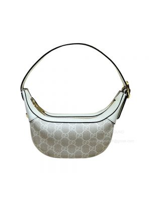 Gucci Ophidia GG Mini Hobo Bag in Beige and White GG Supreme Canvas 658551