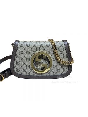 Gucci Love Parade Blondie Chain Shoulder Bag with Round Interlocking G in Beige GG Canvas 699268