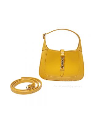 Gucci Jackie 1961 Mini Hobo Shoulder Bag in Yellow Leather 637091
